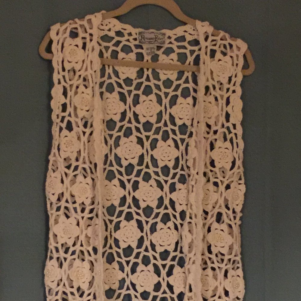 VINTAGE Reference Point Crocheted Vest ON SALE